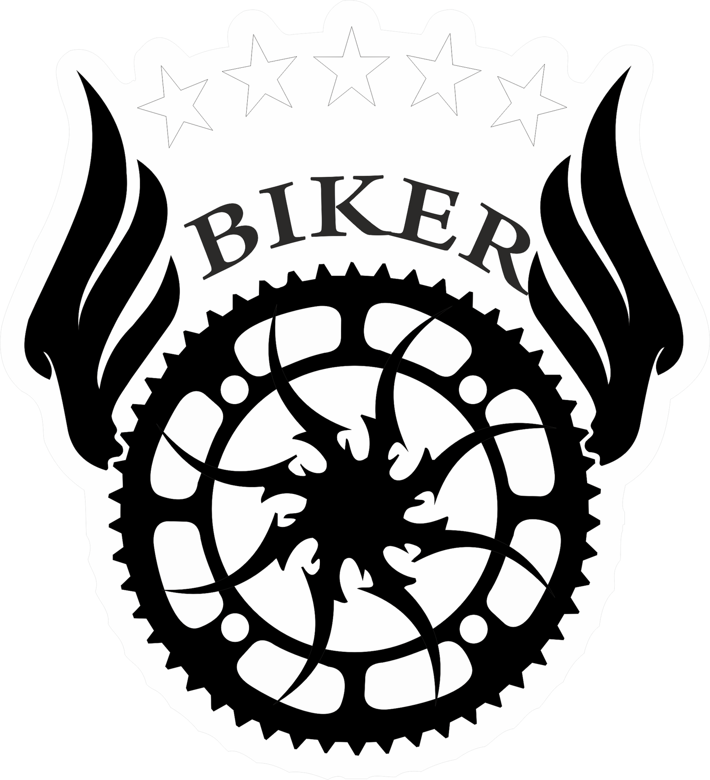Biker Bike Plate Sticker 2.5 × 2.2 Inches – Motorcycle Sticker
