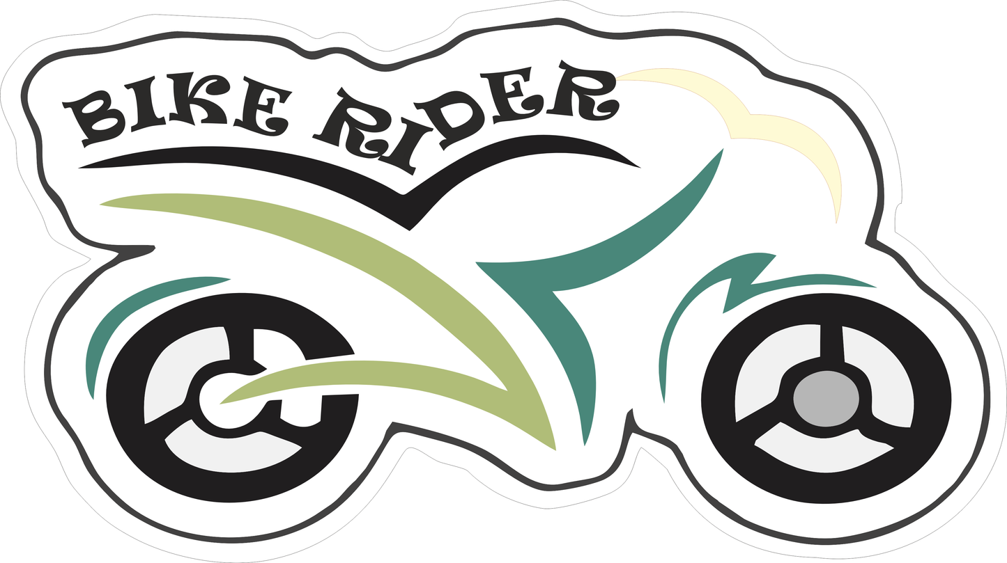 Bike Rider Bike Shape Sticker 1.4 × 2.5 Inches – Motorcycle Sticker