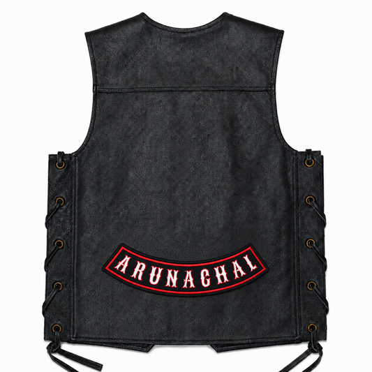 Arunachal Red Outline State Back Embroidered Patch 2.5 × 13 Inch – Iron On / Sew On