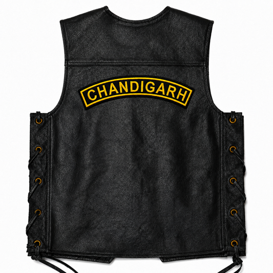 Chandigarh Top Curved Coloured Back Embroidered Patch 2 × 10 Inch – Iron On / Sew On