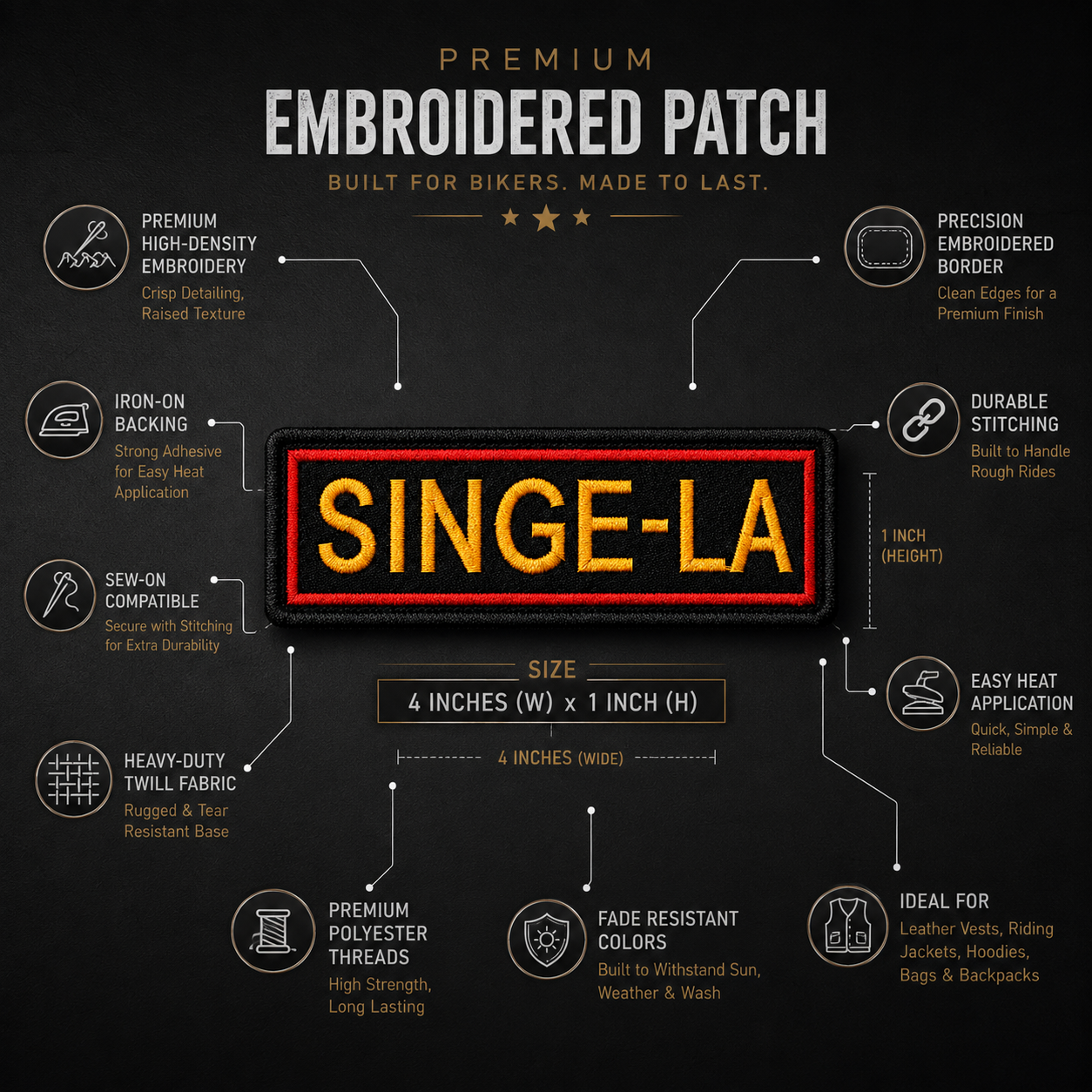 Singe La Expedition Embroidery Patch – 1 × 4 Inches