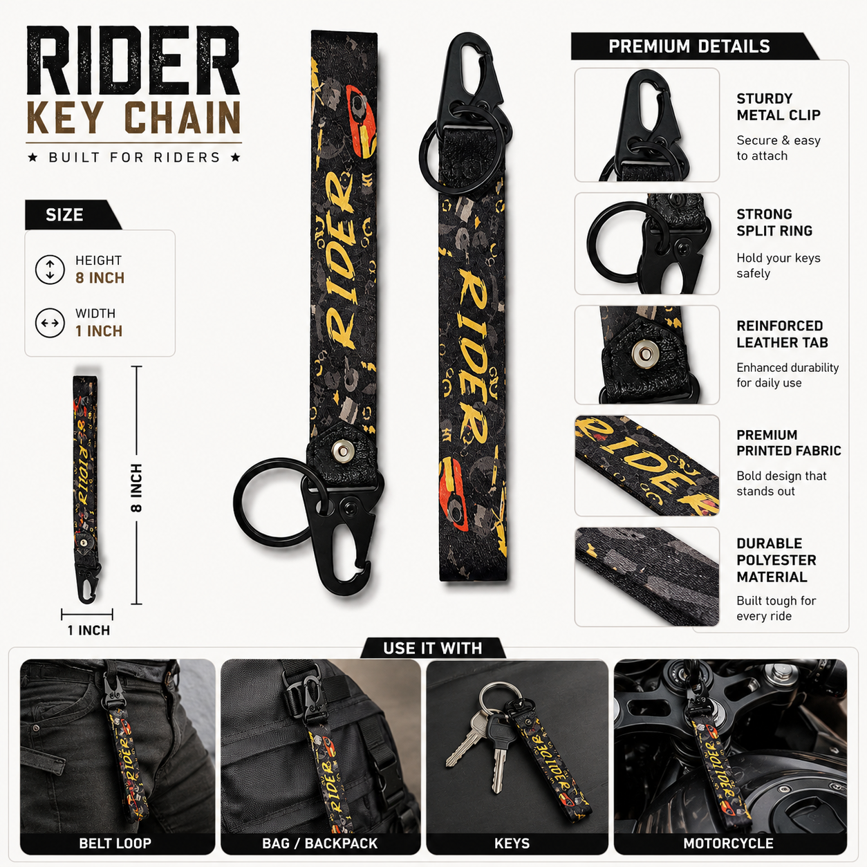Rider 2 Keychain (1 × 8 Inches)