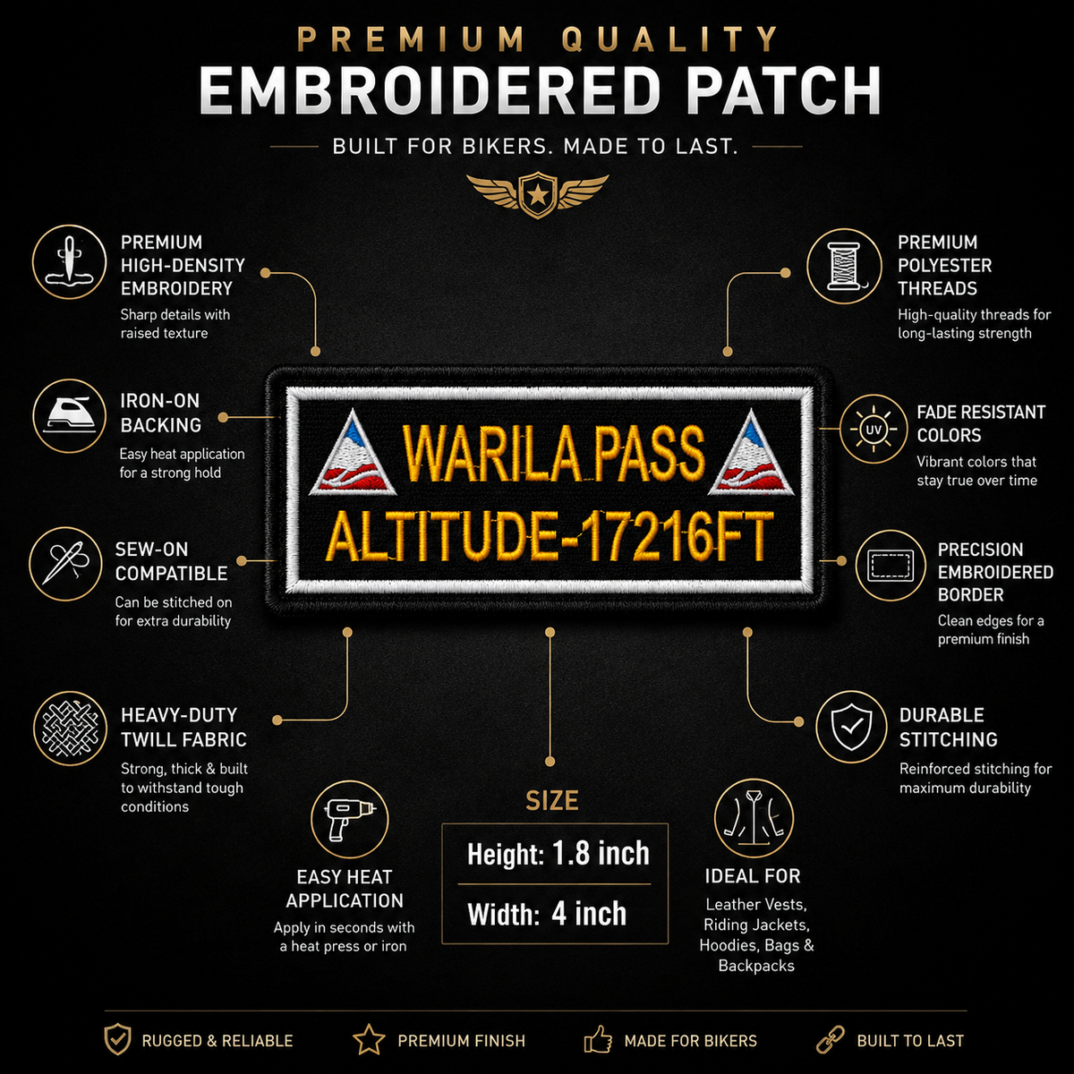 Wari La Pass Expedition Embroidery Patch – 1.8 × 4 Inches