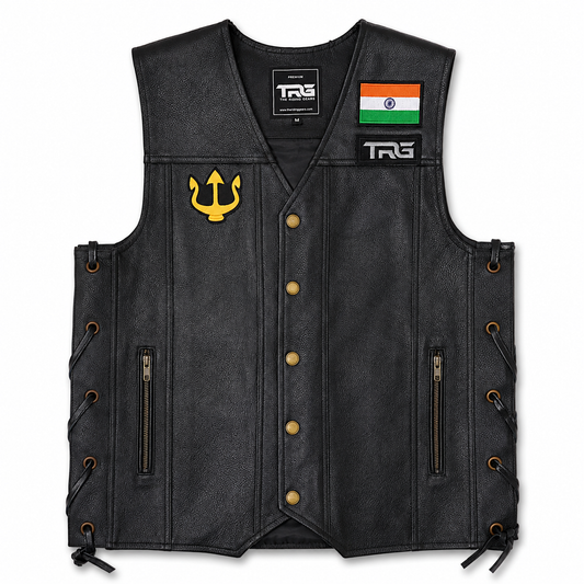 Trishul Flag Embroidered Patch 2.5 x 2.5 Inch – Iron On / Sew On