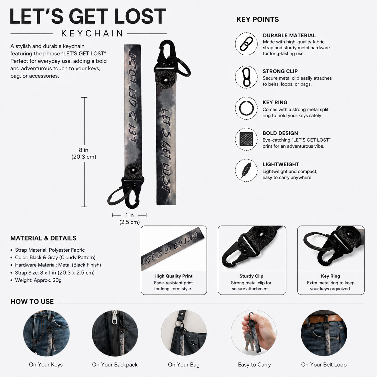 Let's Get Lost Keychain