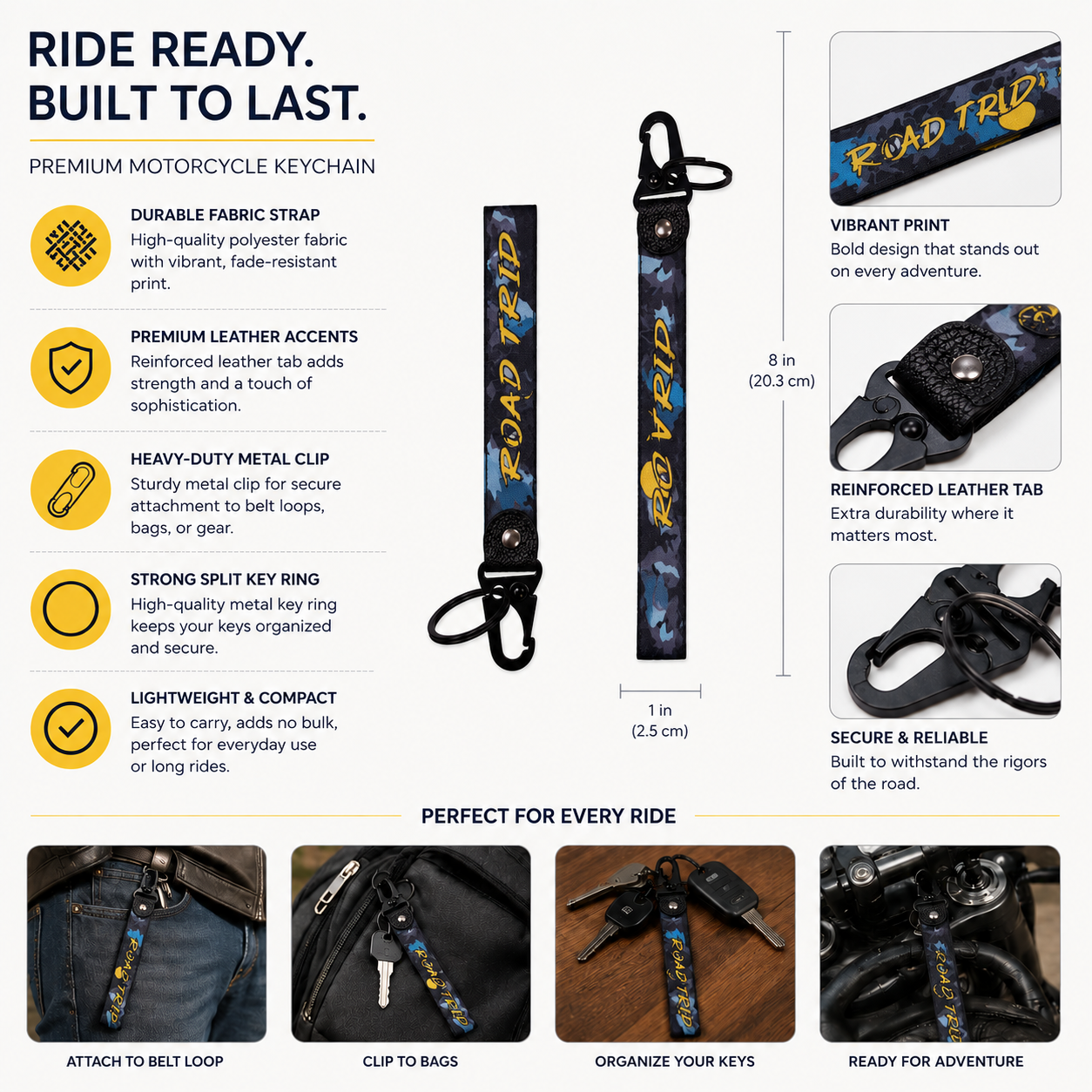Road Trip Keychain (8 × 1 Inch)