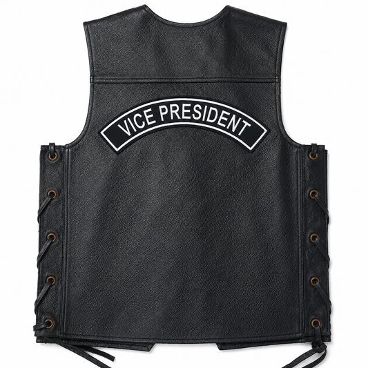 Vice President Back Designation Premium Embroidered Patch | Iron-On & Sew-On | 2.4 × 12 Inches