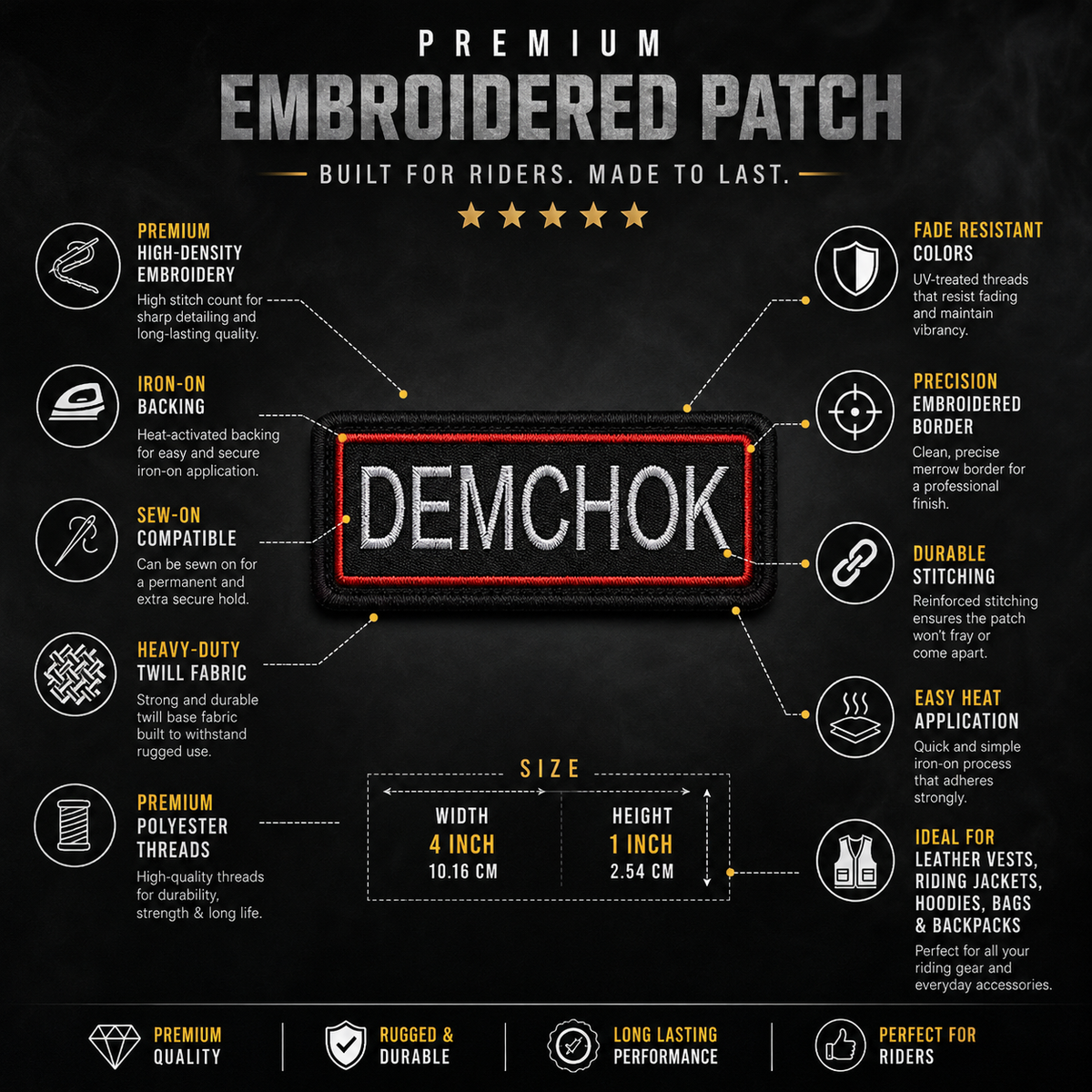 Demchok Expedition Embroidery Patch – 1 × 4 Inches