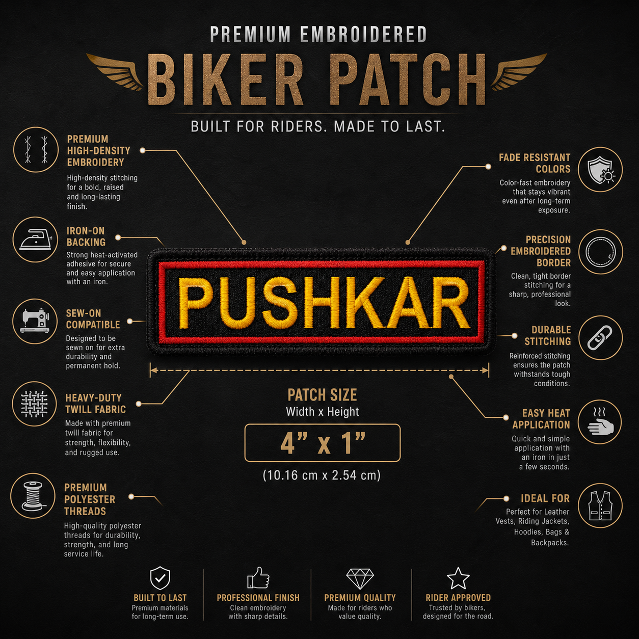 Pushkar Expedition Embroidery Patch – 1 × 4 Inches