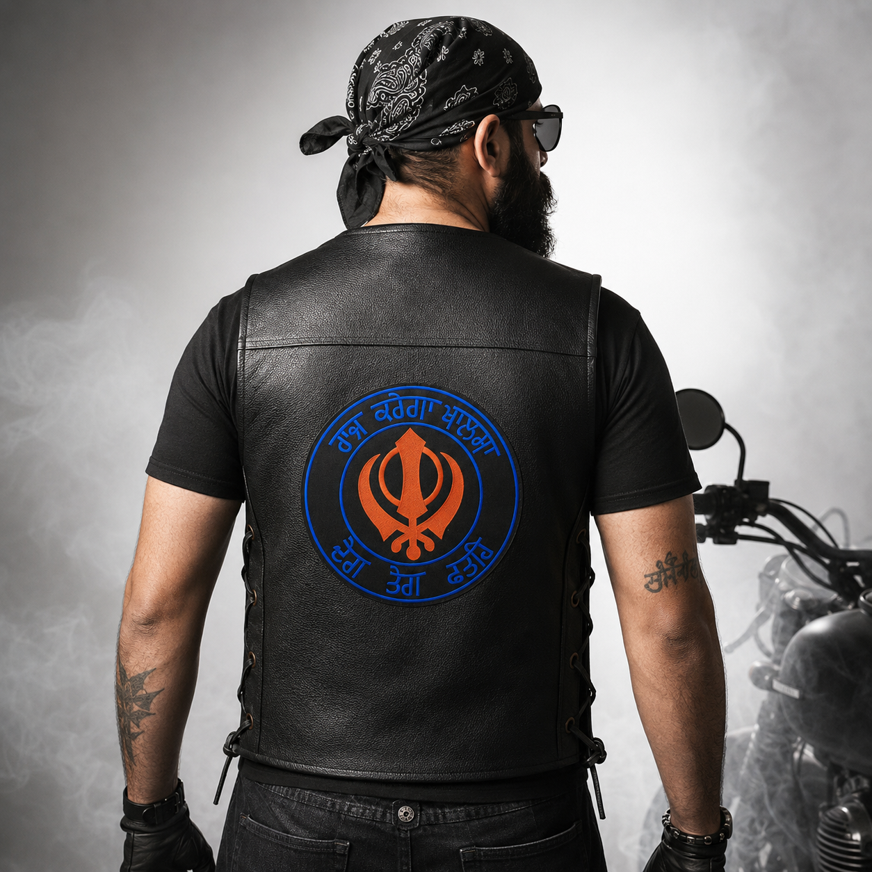 Raj Karega Khalsa Back Premium Embroidered Patch | Iron-On & Sew-On | 12 × 12 Inches