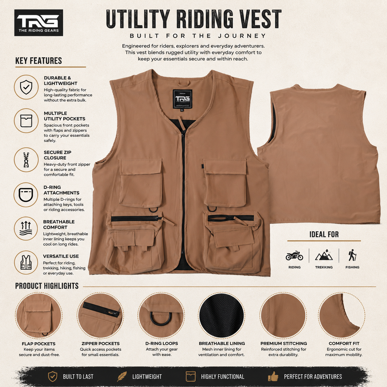 Trg019 utility/riding vest