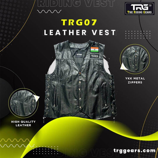 Trg07 cow leather riding vest - TRG GEARS