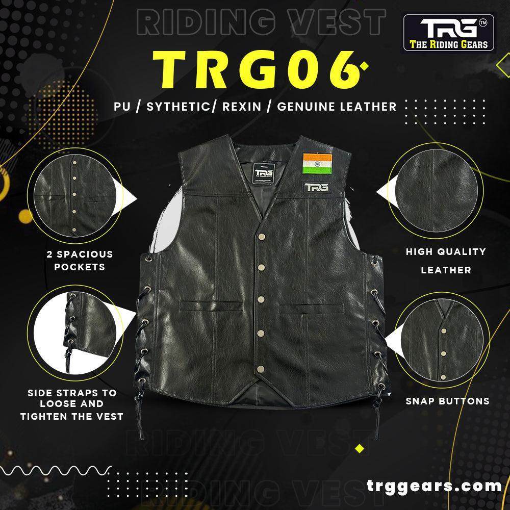 Trg06 faux / synthetic leather riding vest - TRG GEARS