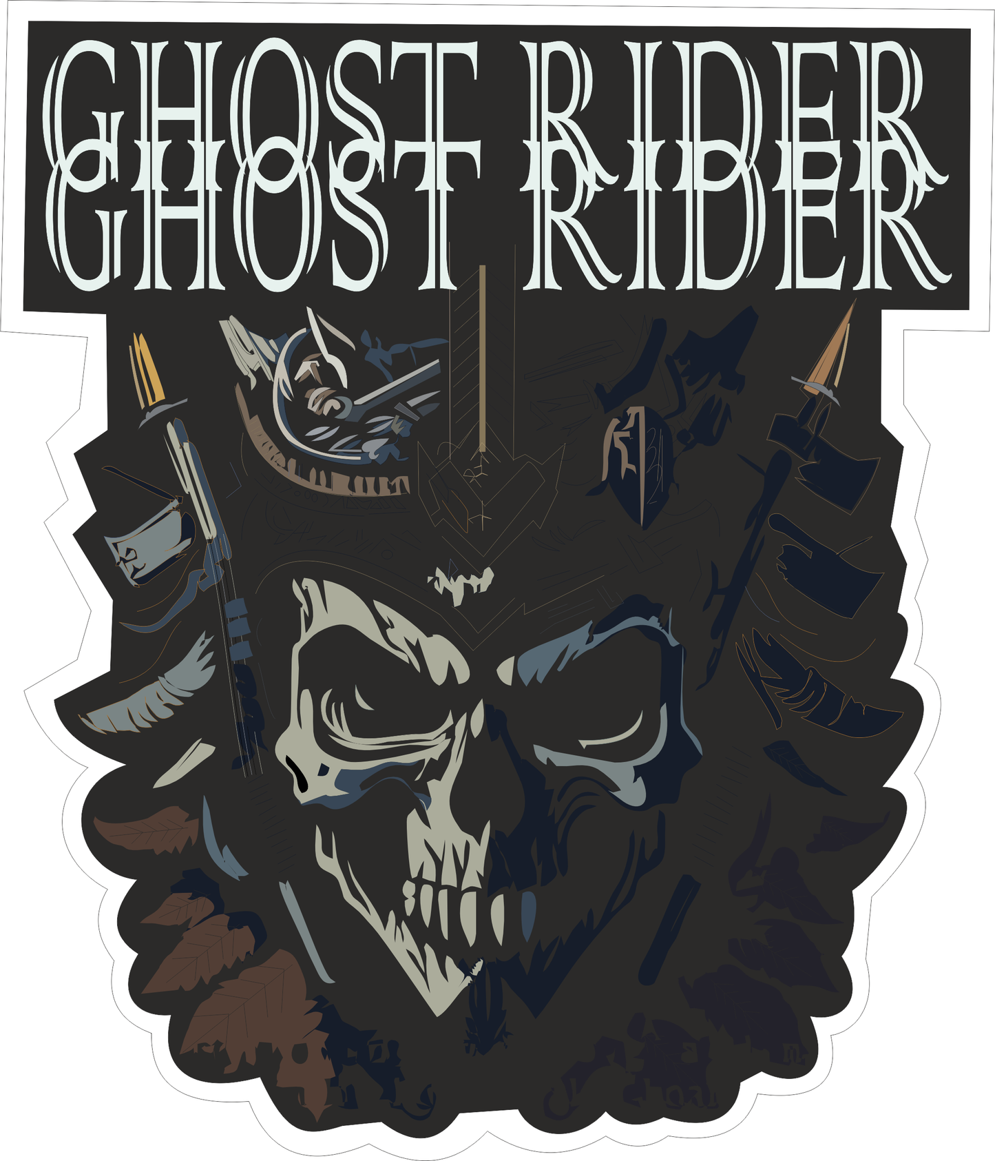 Ghost Rider Sticker 2.5 × 2.1 Inches – Motorcycle Rider Sticker