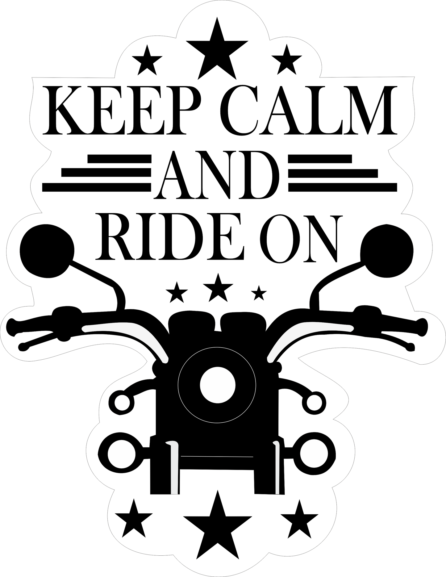 Keep Calm and Ride On Sticker 2.5 × 1.9 Inches – Motorcycle Rider Sticker