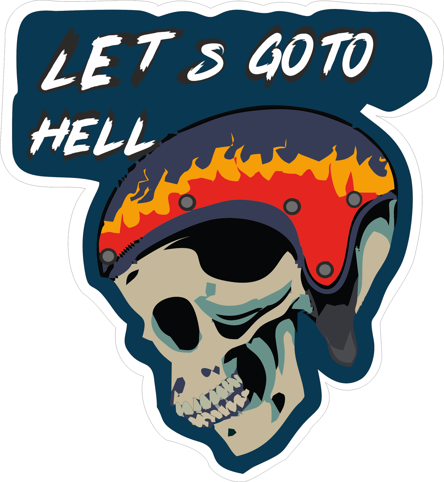 Let’s Go to Hell Sticker 2.5 × 2.3 Inches – Motorcycle Rider Sticker