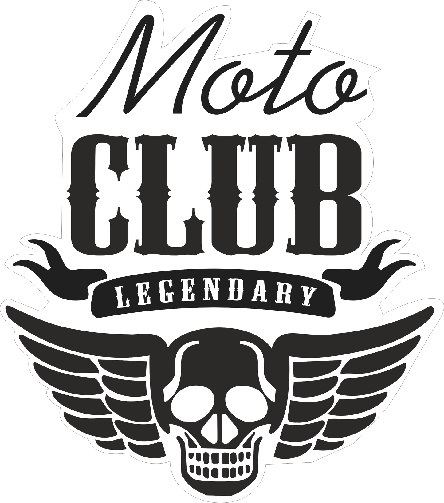 Moto Club Legendary Sticker 2.5 × 2.2 Inches – Motorcycle Rider Sticker