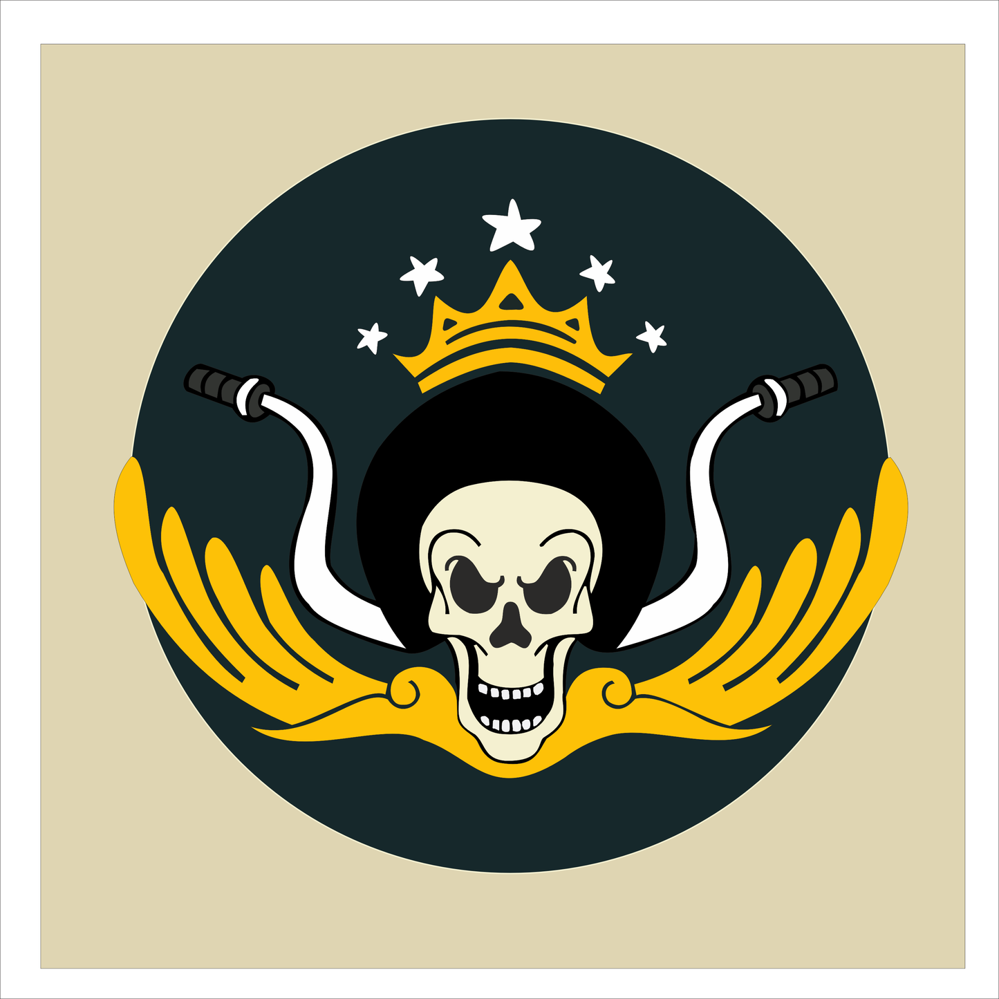 Skeleton King Fell Sticker 2.5 × 2.5 Inches – Motorcycle Biker Sticker