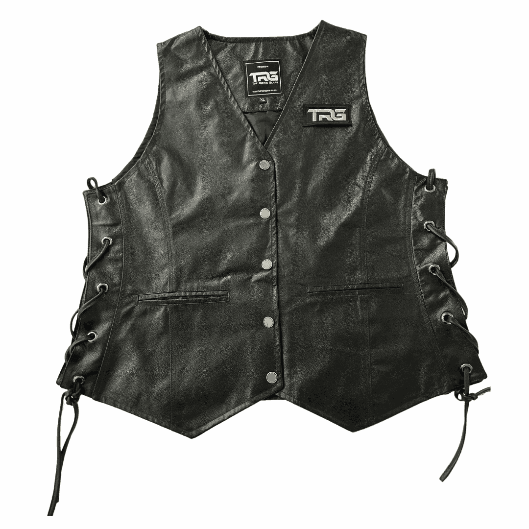 Trg016 cow leather riding vest ladies - TRG GEARS