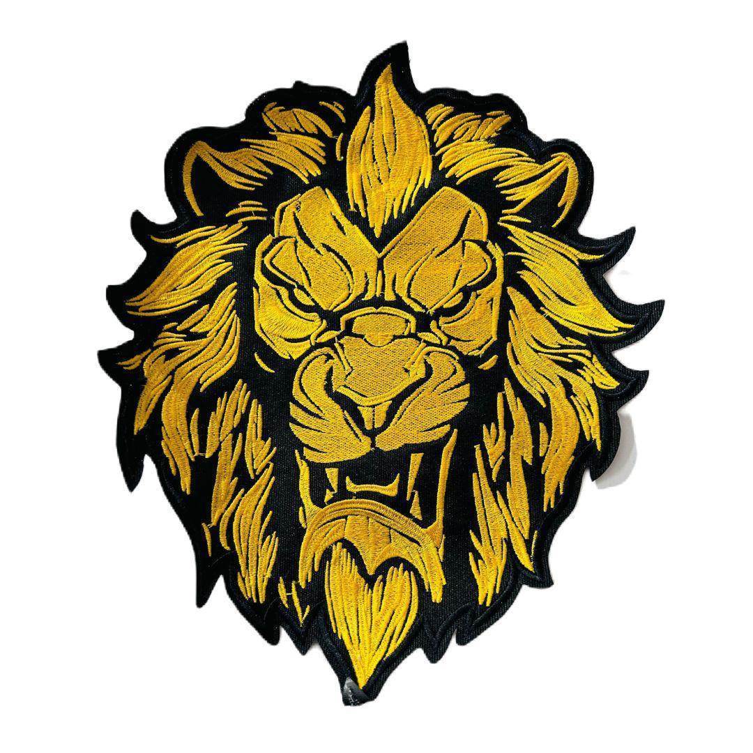 Lion golden back patch embroidered 10*9 inches - TRG GEARS