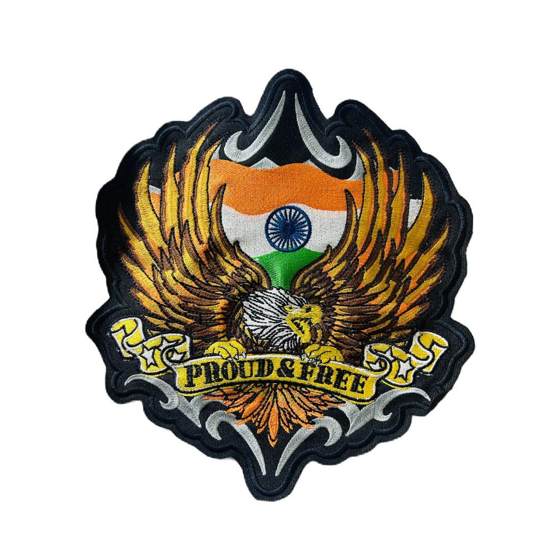 Proud & free back patch embroidered 11*10 inches