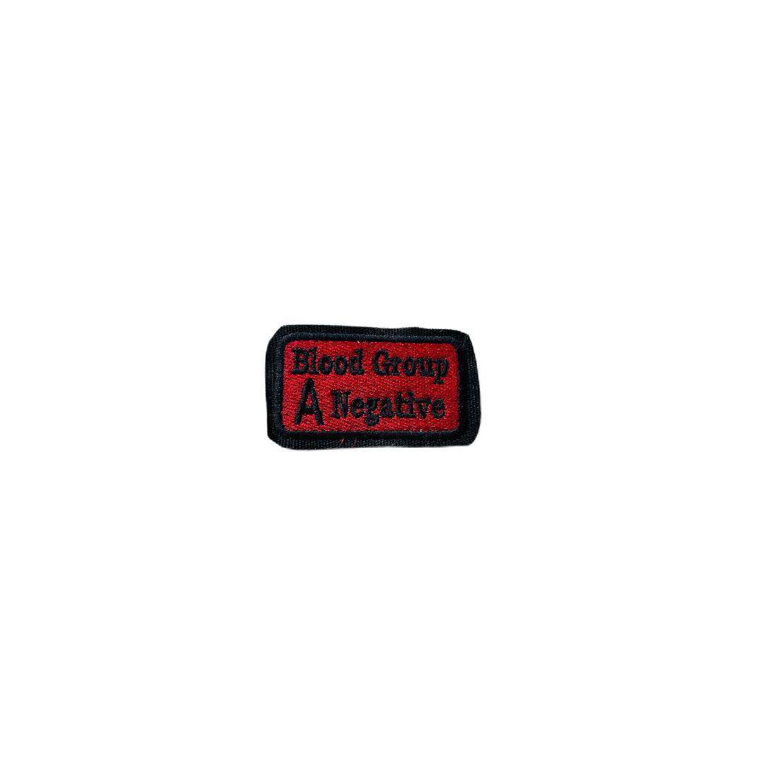 A negative blood group embroidered patch 1.5*3 inches - TRG GEARS