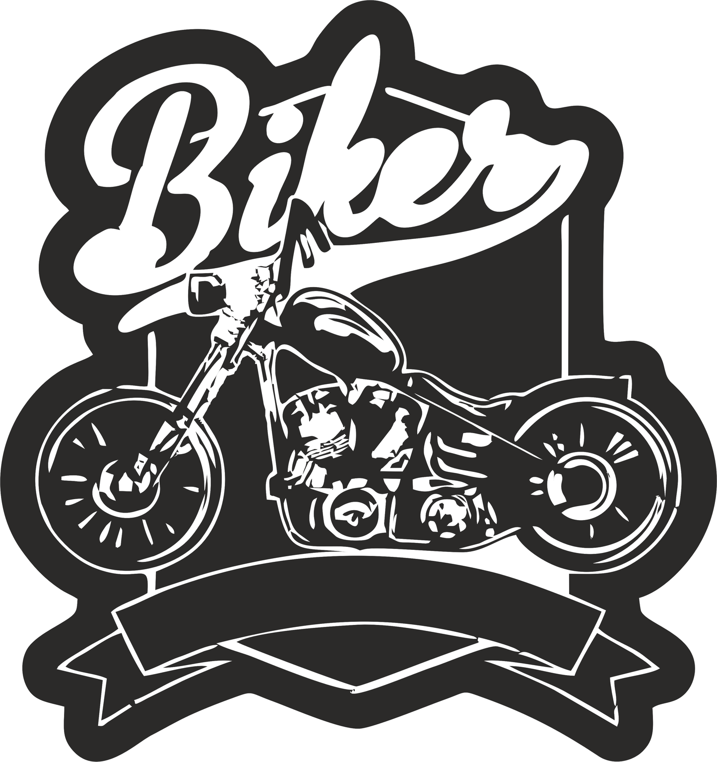 Biker Sticker 2.6 × 2.5 Inches – Motorcycle Sticker
