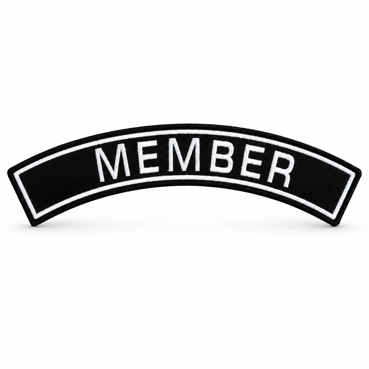 Member black and white embroidered biker patch by TRG Gears
