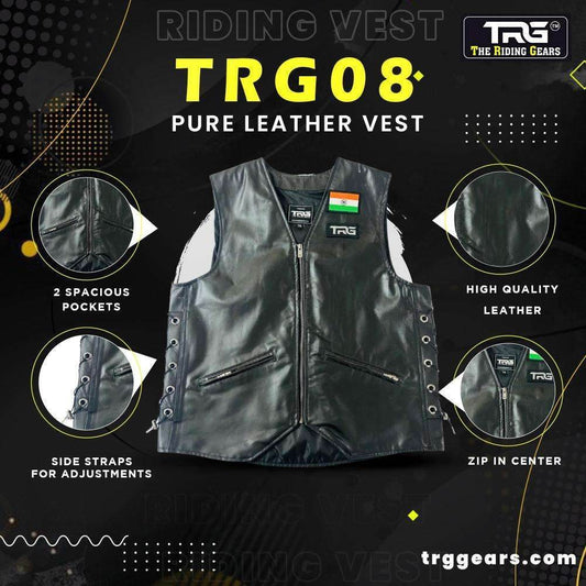 Trg08 cow leather riding vest - TRG GEARS