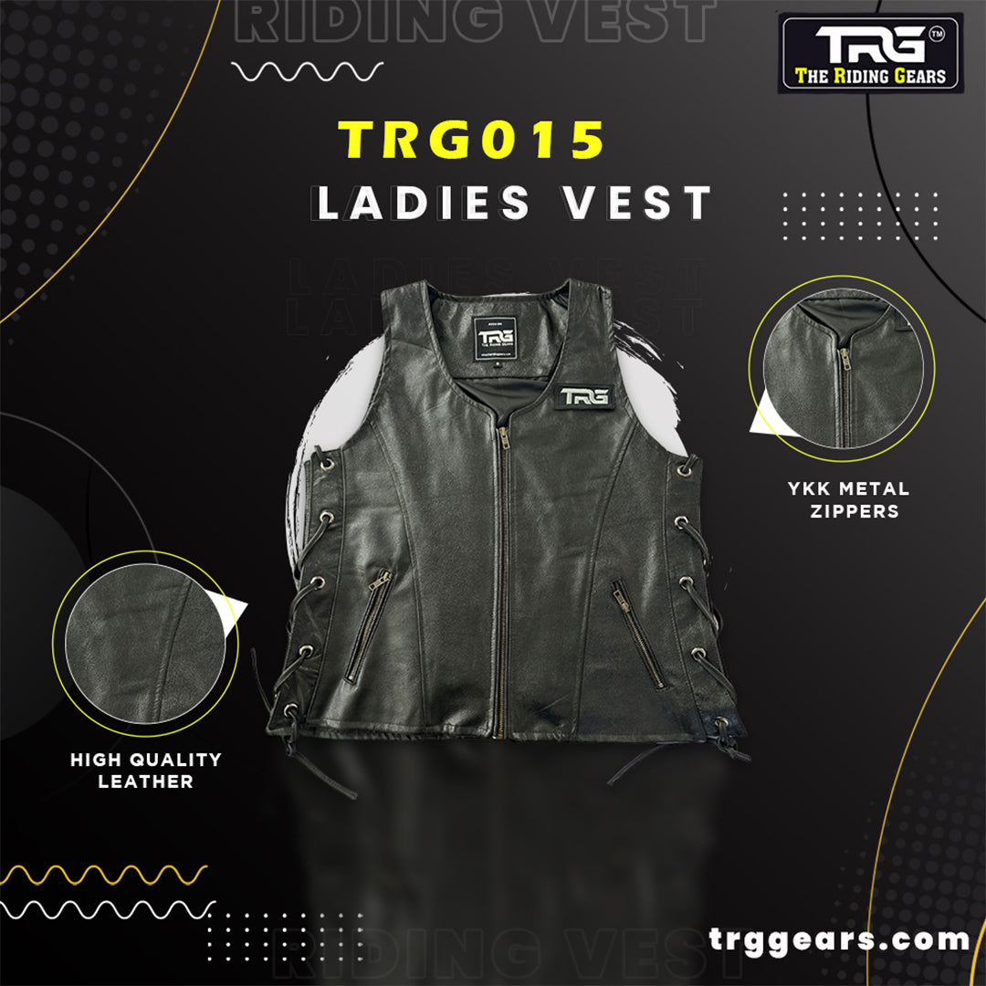 TRG015 COW LEATHER RIDING VEST LADIES