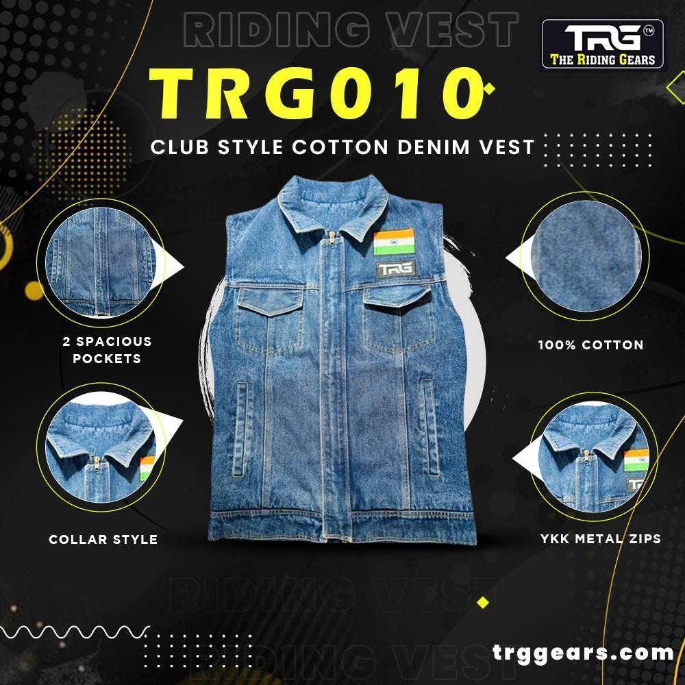 Trg010 cotton denim riding vest - TRG GEARS