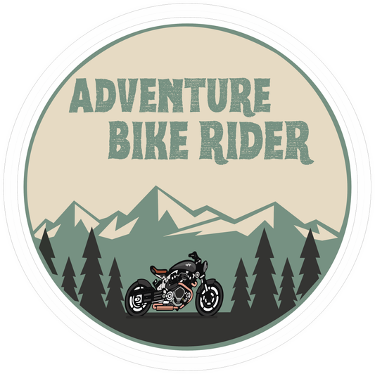 Adventure Bike Rider Sticker 2.5 x 2.5 Inch – Motorcycle Touring Sticker