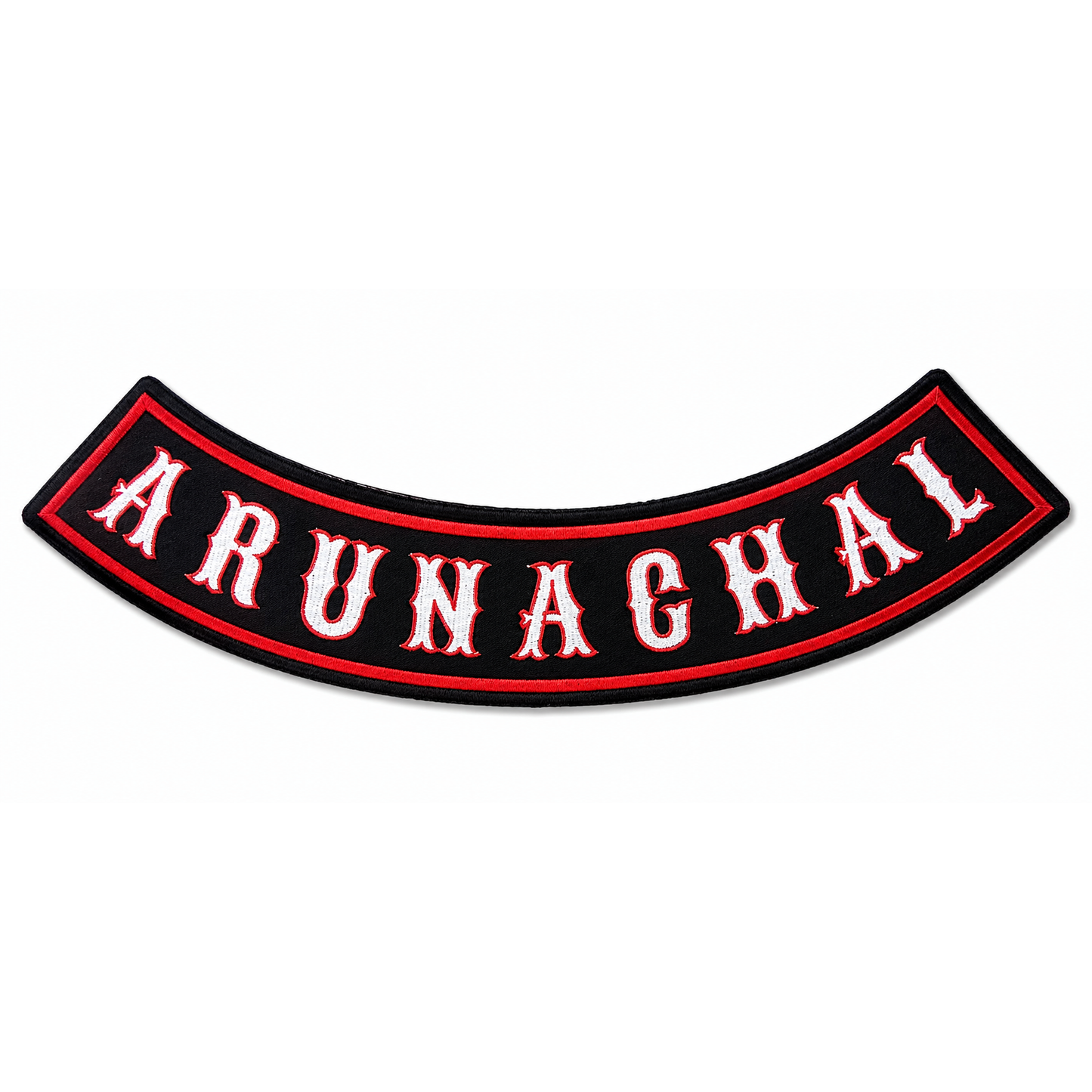 Arunachal Red Outline State Back Embroidered Patch 2.5 × 13 Inch – Iron On / Sew On