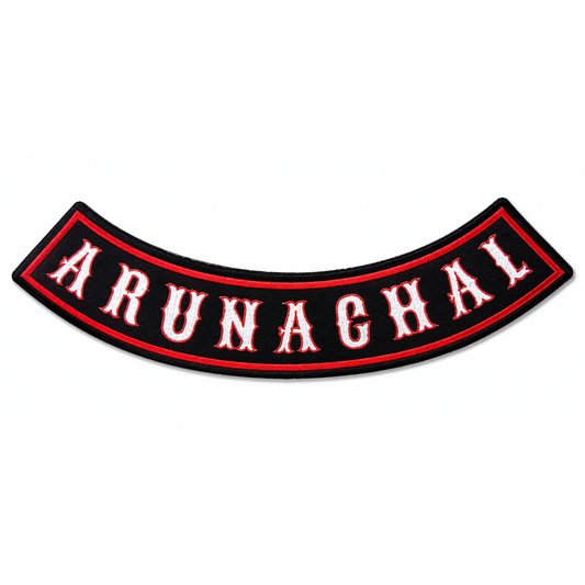 Arunachal Red Outline State Back Embroidered Patch 2.5 × 13 Inch – Iron On / Sew On
