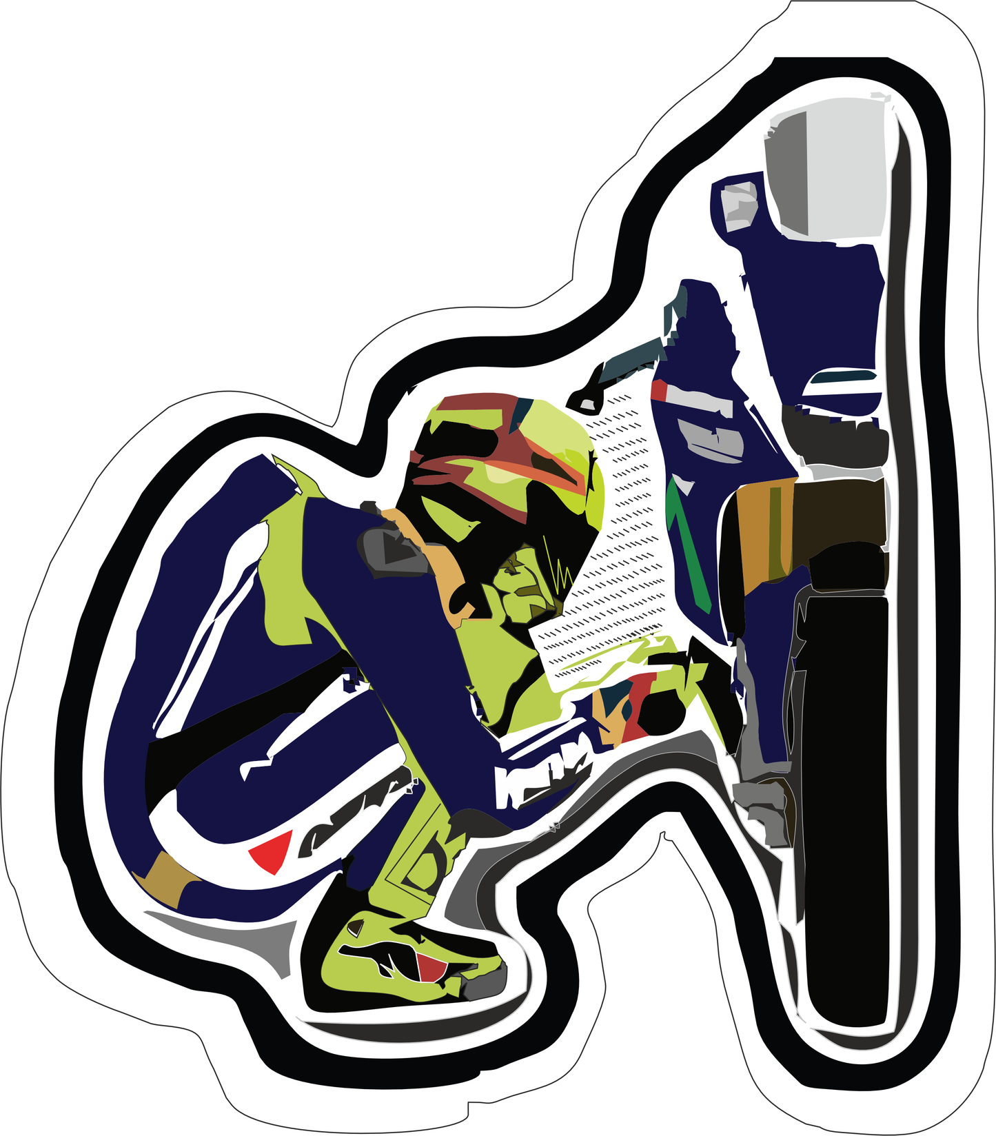 Biker Bike Repair Sticker 2.8 × 2.5 Inches – Motorcycle Sticker