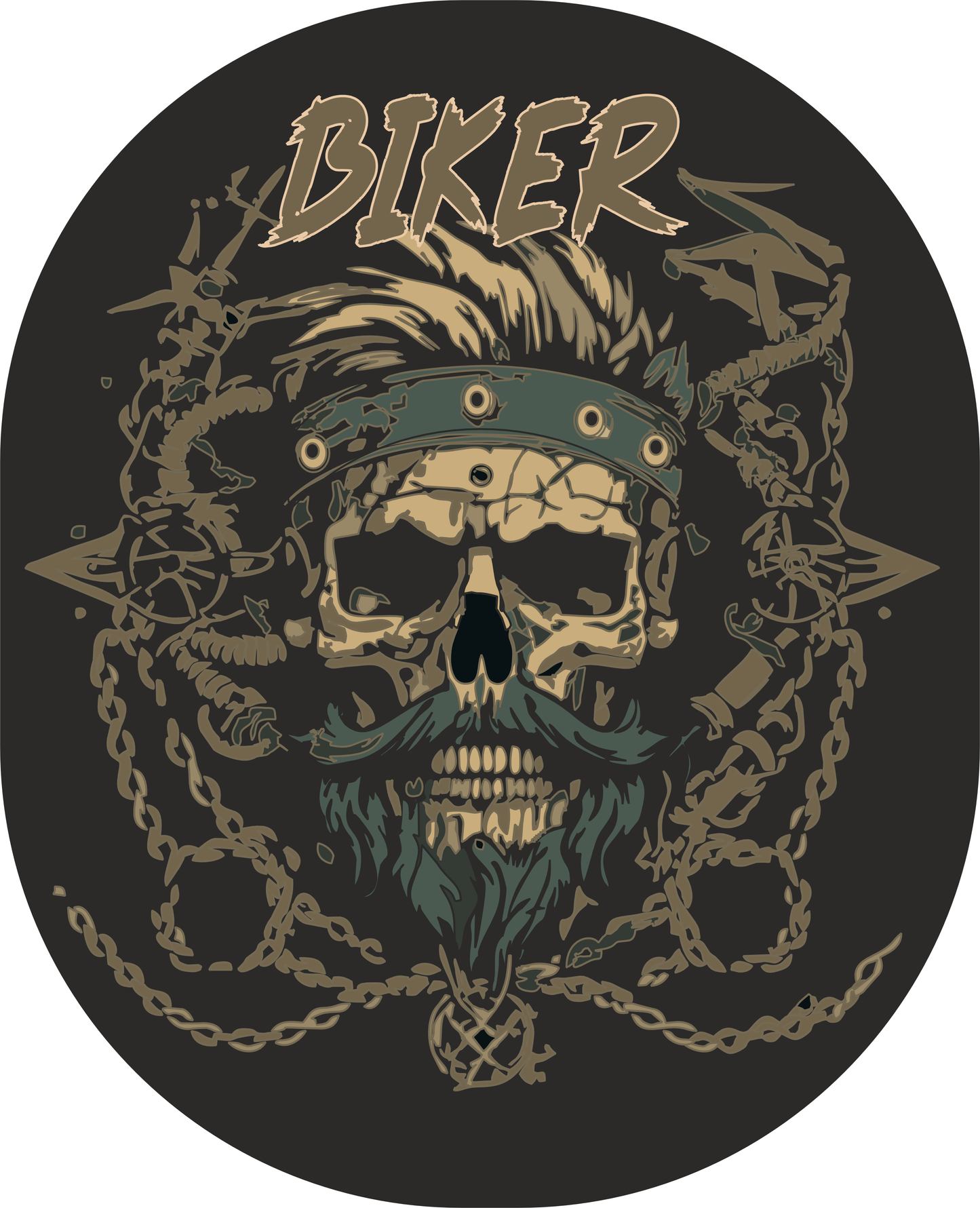 Biker Skeleton Mustache Sticker 1.9 × 1.5 Inches – Motorcycle Sticker