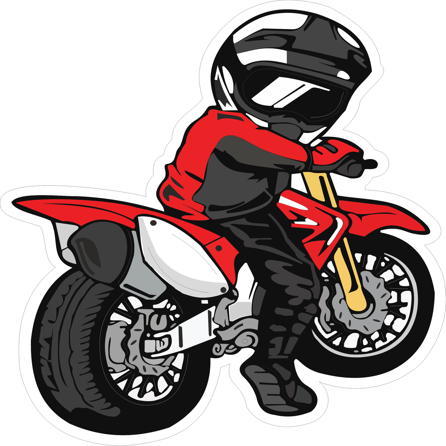 Biker Stop Look Behind Sticker 2.5 × 2.5 Inches – Motorcycle Sticker