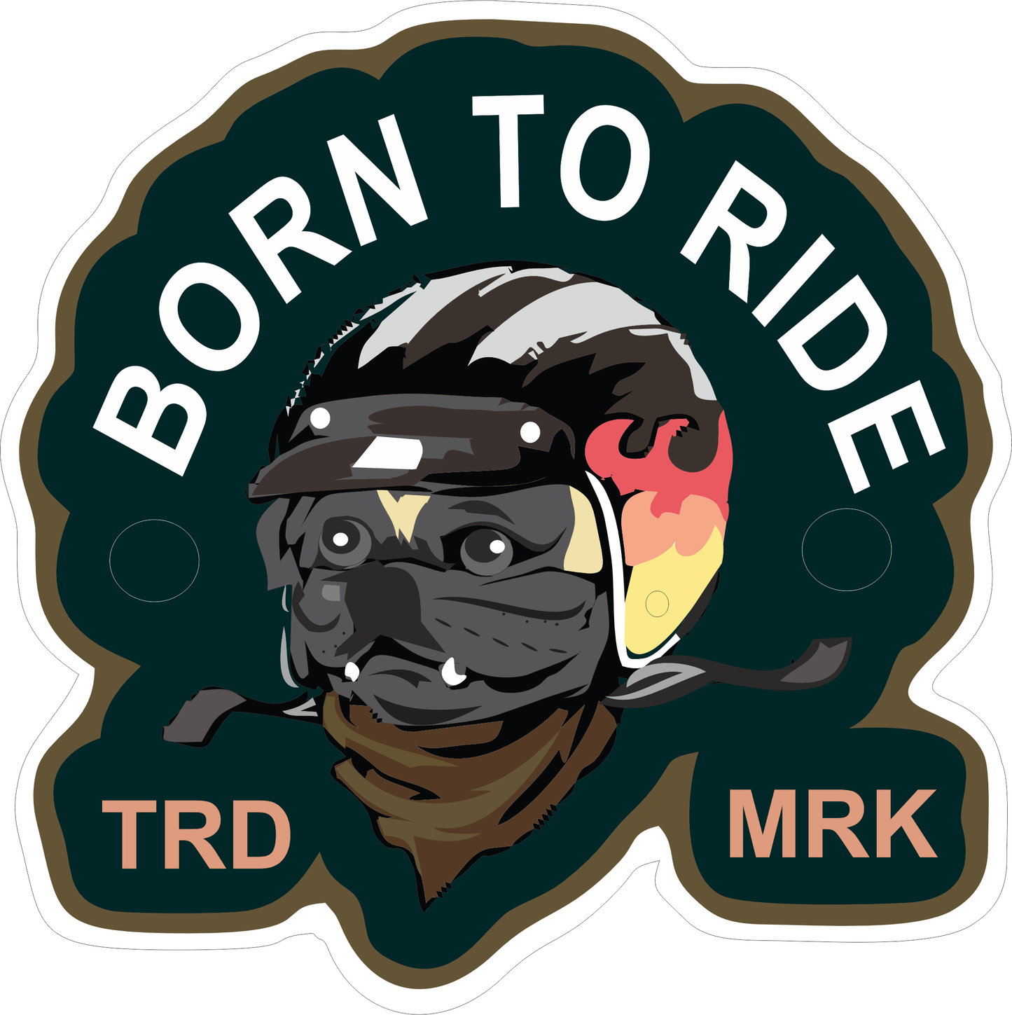 Born to Ride TRD MRK Sticker 2.5 × 2.5 Inches – Motorcycle Sticker