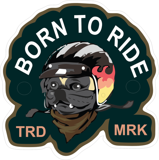 Born to Ride TRD MRK Sticker 2.5 × 2.5 Inches – Motorcycle Sticker