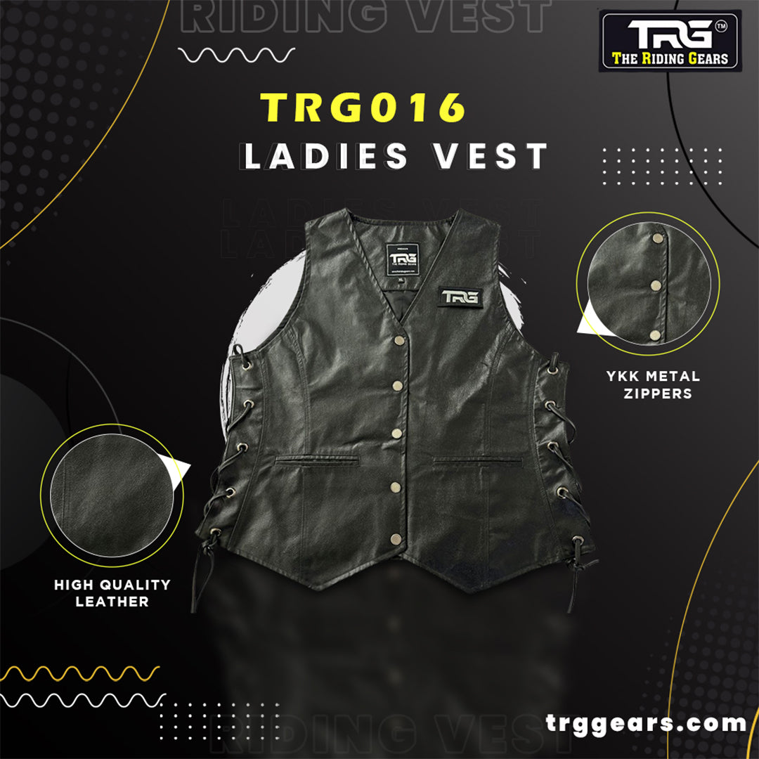 TRG016 COW LEATHER RIDING VEST LADIES