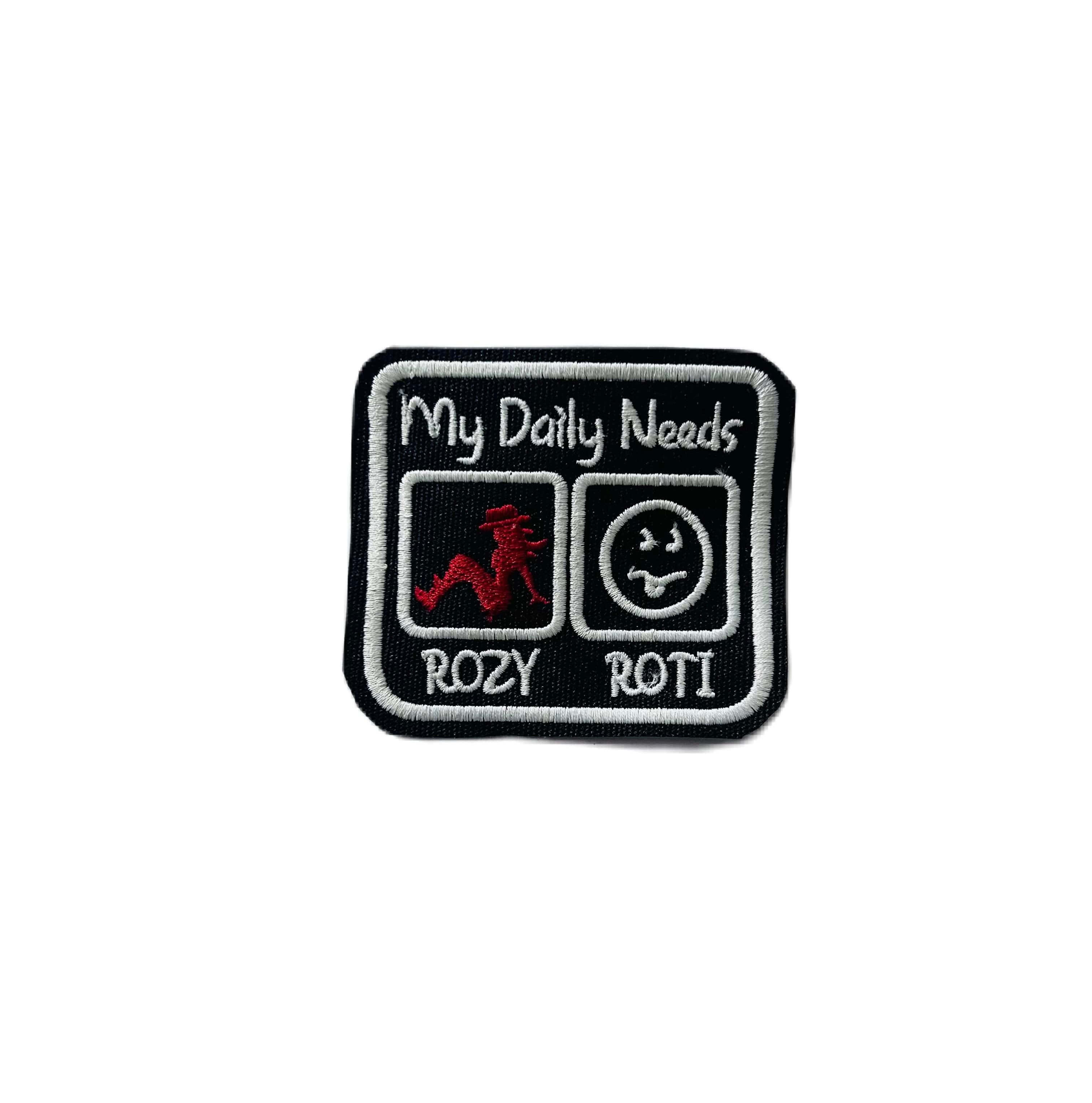 MY DAILY NEEDS ROZY AND ROTI EMBROIDERY PATCH  3* 3 Inches