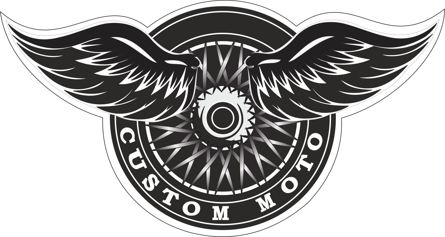 Custom Moto Sticker 1.3 × 2.5 Inches – Motorcycle Sticker