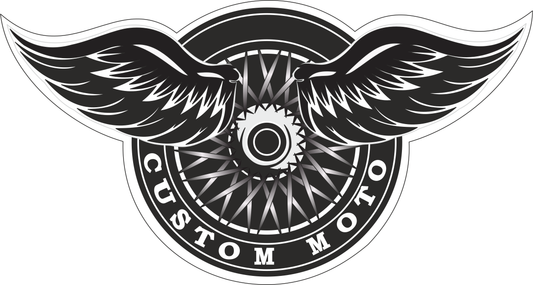 Custom Moto Sticker 1.3 × 2.5 Inches – Motorcycle Sticker