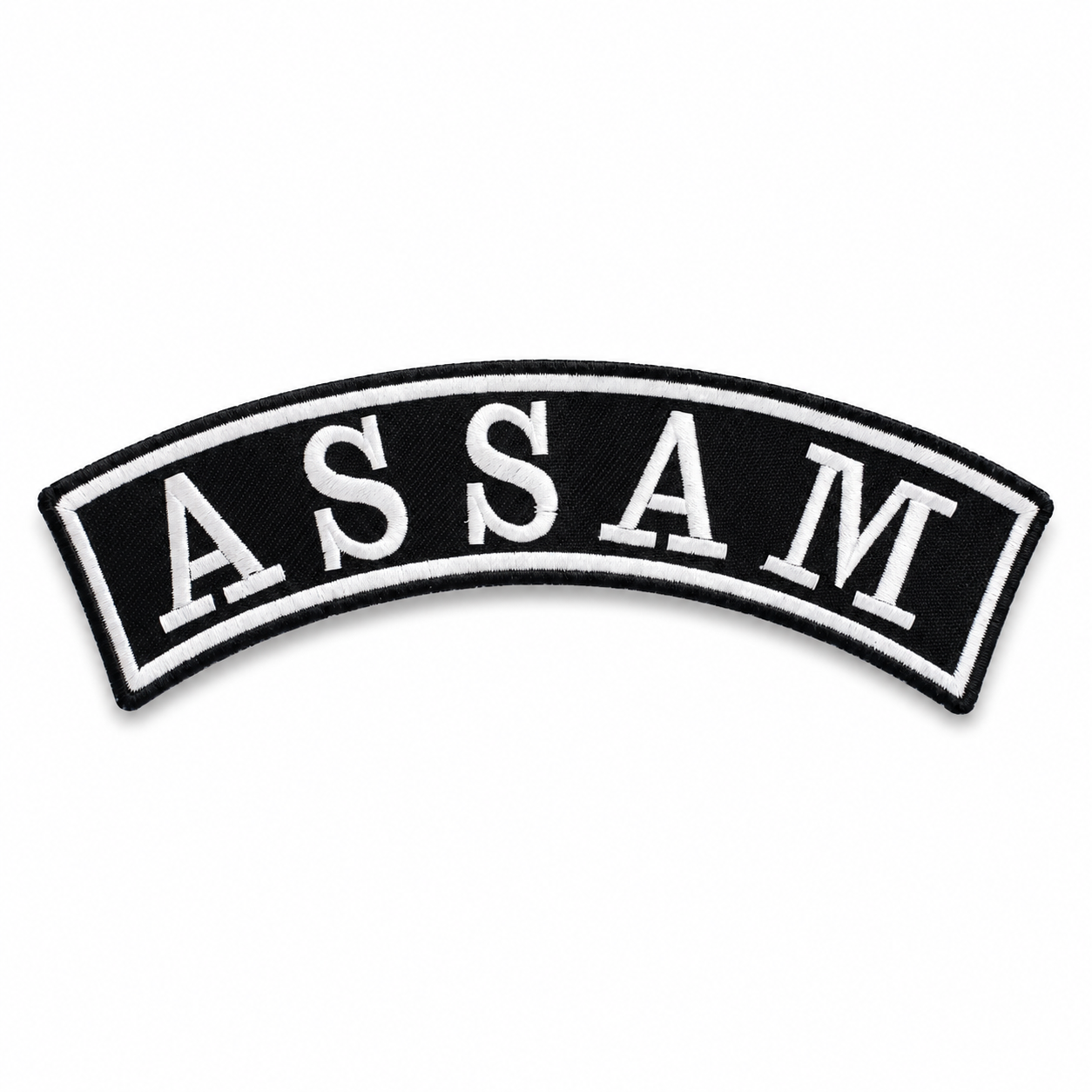 Assam Top Curved State Back Embroidered Patch 2.5 × 12 Inch – Iron On / Sew On