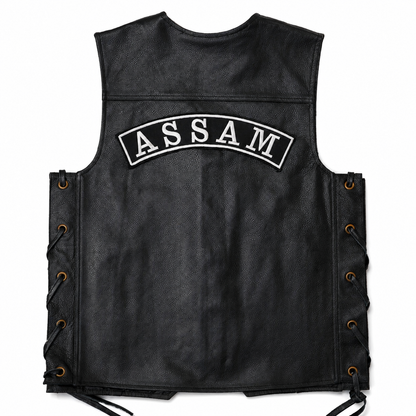 Assam Top Curved State Back Embroidered Patch 2.5 × 12 Inch – Iron On / Sew On