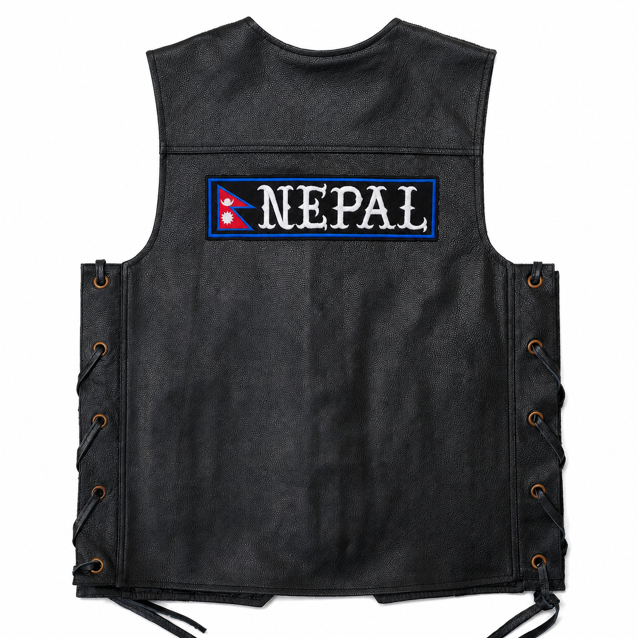 Nepal Flag Back Embroidered Patch 3 × 12 Inch – Iron On / Sew On