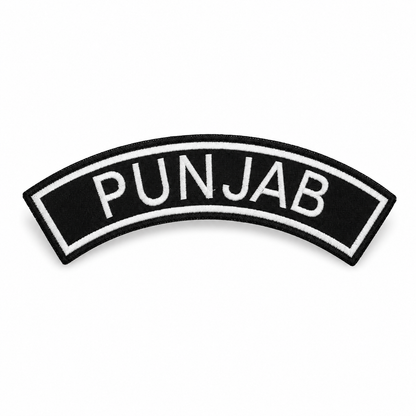 Punjab Top Curved State Back Embroidered Patch 2 × 10 Inch – Iron On / Sew On