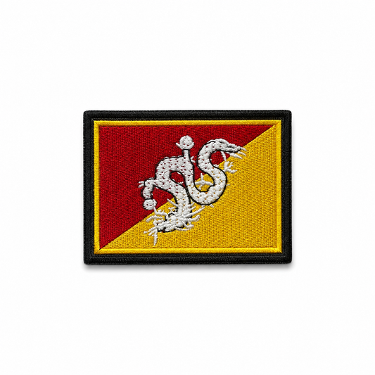 Bhutan Flag Embroidered Patch 2 x 3 Inch – Iron On / Sew On
