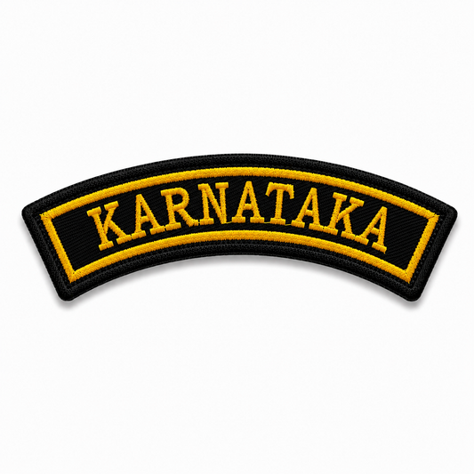 Karnataka State Front Embroidered Patch 1 × 4 Inches – Iron On / Sew On