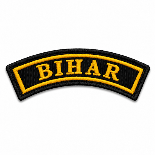 Bihar State Front Embroidered Patch 1 × 4 Inches – Iron On / Sew On